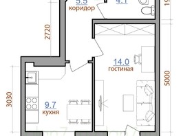 Продается 1-комнатная квартира ЖК Первый Ленинский квартал, дом 1, 37.7  м², 4429750 рублей