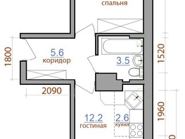 Продается 2-комнатная квартира ЖК Первый Ленинский квартал, дом 3, 43.2  м², 4946400 рублей