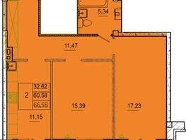Продается 2-комнатная квартира ЖК Лето, дом 2, 66.58  м², 7323800 рублей