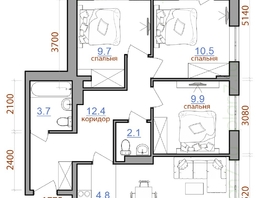 Продается 4-комнатная квартира ЖК Первый Ленинский квартал, дом 2, 73.9  м², 7817100 рублей