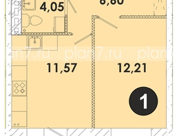 Продается 1-комнатная квартира ЖК Лето, дом 1, 35.3  м², 4660035 рублей