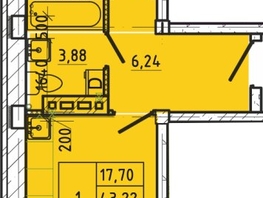 Продается 1-комнатная квартира ЖК Лето, дом 2, 45.7  м², 5918150 рублей