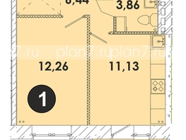 Продается 1-комнатная квартира ЖК Лето, дом 2, 37.7  м², 4882150 рублей