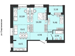 Продается 3-комнатная квартира ЖК Источник, дом 6, 65.79  м², 8302698 рублей