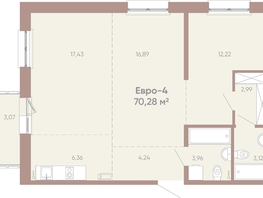 Продается 3-комнатная квартира ЖК Новые горизонты на Советской, д 1, 70.28  м²