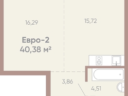 Продается 1-комнатная квартира ЖК Новые горизонты на Советской, д 1, 40.38  м²