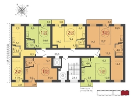 Продается 3-комнатная квартира ЖК Загородный, 2 очередь, 70.4  м², 9778560 рублей