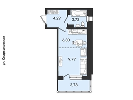 Продается 1-комнатная квартира ЖК Источник, дом 2, 27.02  м², 6249926 рублей