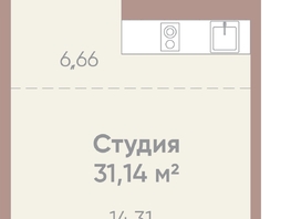 Продается 1-комнатная квартира ЖК Новые горизонты на Советской, д 1, 31.14  м², 5800000 рублей