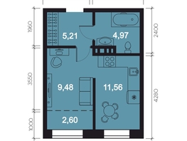 Продается 1-комнатная квартира ЖК RIVERANG (РиверАнг), 33.82 м², 8275512 рублей