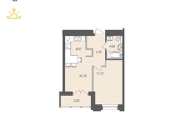 Продается 1-комнатная квартира ЖК Автограф, 40.02 м², 7603986 рублей