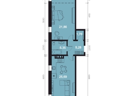 Продается 2-комнатная квартира ЖК RIVERANG (РиверАнг), 63.69 м², 16272730 рублей