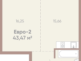 Продается 1-комнатная квартира ЖК Новые горизонты на Советской, д 1, 43.47 м², 6700000 рублей