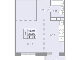 Продается 1-комнатная квартира ЖК Радужный мкр, дом 11-4, 38.73 м², 6003150 рублей