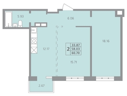 Продается 2-комнатная квартира ЖК Радужный мкр, дом 11-4, 60.7 м², 8801500 рублей