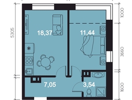 Продается 2-комнатная квартира ЖК RIVERANG (РиверАнг), 43.35 м², 10011799 рублей