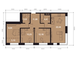 Продается 4-комнатная квартира ЖК RIVERANG (РиверАнг), 78.09  м², 20525644 рублей