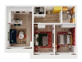 Продается 3-комнатная квартира ЖК Квартал Стрижи, 3 очередь, дом 2, 66.7  м², 13099022 рублей