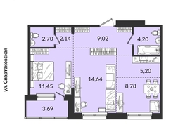 Продается 3-комнатная квартира ЖК Источник, дом 4, 65.6 м², 8279615 рублей