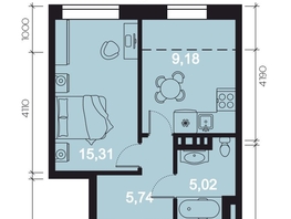 Продается 1-комнатная квартира ЖК RIVERANG (РиверАнг), 38.48 м², 8374595 рублей