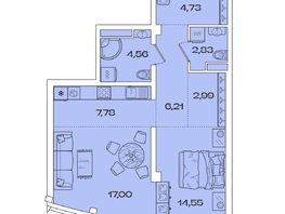 Продается 1-комнатная квартира ЖК Звезды, дом 1, 60.65 м², 18000000 рублей