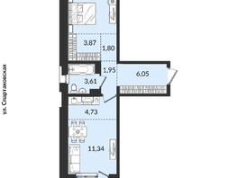 Продается 2-комнатная квартира ЖК Источник, дом 4, 47  м², 7744190 рублей