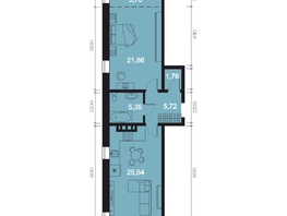 Продается 2-комнатная квартира ЖК RIVERANG (РиверАнг), 64.08  м², 16622140 рублей