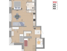 Продается 4-комнатная квартира ЖК Квартал Стрижи, 3 очередь, дом 1, 80.8  м²,  рублей