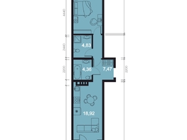 Продается 2-комнатная квартира ЖК RIVERANG (РиверАнг), 51.43  м&sup2;, 12885604 рублей
