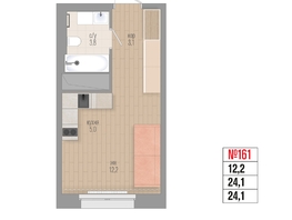 Продается 1-комнатная квартира ЖК Квартал Стрижи, 3 очередь, дом 1, 24.1  м&sup2;, 7190000 рублей