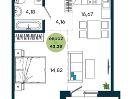 Продается 1-комнатная квартира ЖК ЖиВой комплекс на Кузьмихе, 43.38  м&sup2;, 6900000 рублей