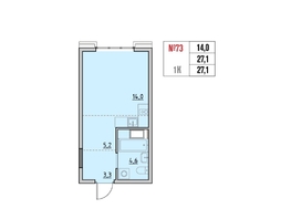 Продается 1-комнатная квартира ЖК Квартал Стрижи, 3 очередь, дом 2, 27.1  м&sup2;, 7465000 рублей