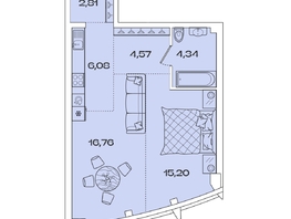 Продается 1-комнатная квартира ЖК Звезды, дом 1, 49.76  м&sup2;, 15544000 рублей