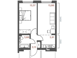 Продается 1-комнатная квартира ЖК Салют, 44.33  м&sup2;, 8910330 рублей