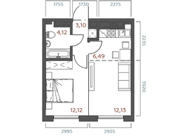 Продается 1-комнатная квартира ЖК Салют, 39.36  м&sup2;, 8635190 рублей