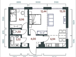 Продается 2-комнатная квартира ЖК Салют, 53.54  м&sup2;, 10922160 рублей