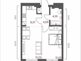Продается 1-комнатная квартира ЖК Салют, 47.83  м&sup2;, 10019189 рублей