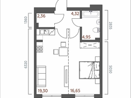 Продается 1-комнатная квартира ЖК Салют, 47.58  м&sup2;, 9658740 рублей