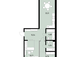 Продается 2-комнатная квартира ЖК ВЕКТОР премиум-квартал, дом 2, 84.04  м&sup2;, 22539000 рублей