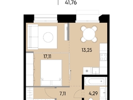 Продается 1-комнатная квартира ЖК ВЕКТОР премиум-квартал, дом 2, 41.76  м&sup2;, 13751000 рублей
