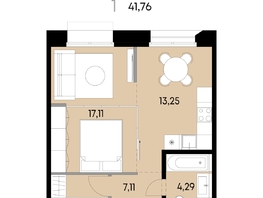 Продается 1-комнатная квартира ЖК ВЕКТОР премиум-квартал, дом 2, 41.76  м&sup2;, 14560000 рублей