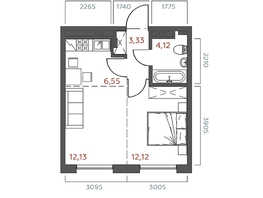 Продается 1-комнатная квартира ЖК Салют, 38.25  м&sup2;, 8128125 рублей