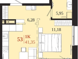 Продается 1-комнатная квартира ЖК 1661, 41.35  м&sup2;, 8972950 рублей