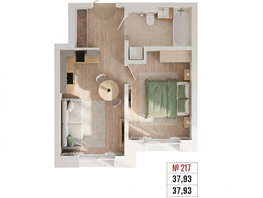 Продается 2-комнатная квартира ЖК Стрижи Сити, блок-секции 6,7, 37.93  м&sup2;,  рублей