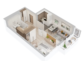 Продается 1-комнатная квартира  ЖиВой комплекс на Кузьмихе, 49.13  м&sup2;, 9500000 рублей