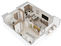 Продается 1-комнатная квартира  ЖиВой комплекс на Кузьмихе, 43.38  м&sup2;, 7400000 рублей