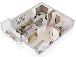 Продается 1-комнатная квартира  ЖиВой комплекс на Кузьмихе, 43.98  м&sup2;, 6950000 рублей