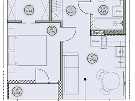 Продается 1-комнатная квартира ЖК Аквамарин, дом 2, 40.62  м&sup2;, 9098880 рублей
