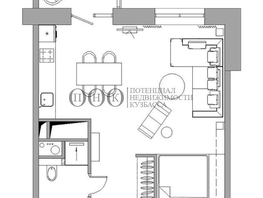 Продается 1-комнатная квартира Космическая ул, 35.1  м², 3992000 рублей