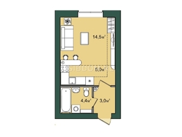 Продается 1-комнатная квартира ЖК Подсолнухи, 27.1 м², 3100000 рублей